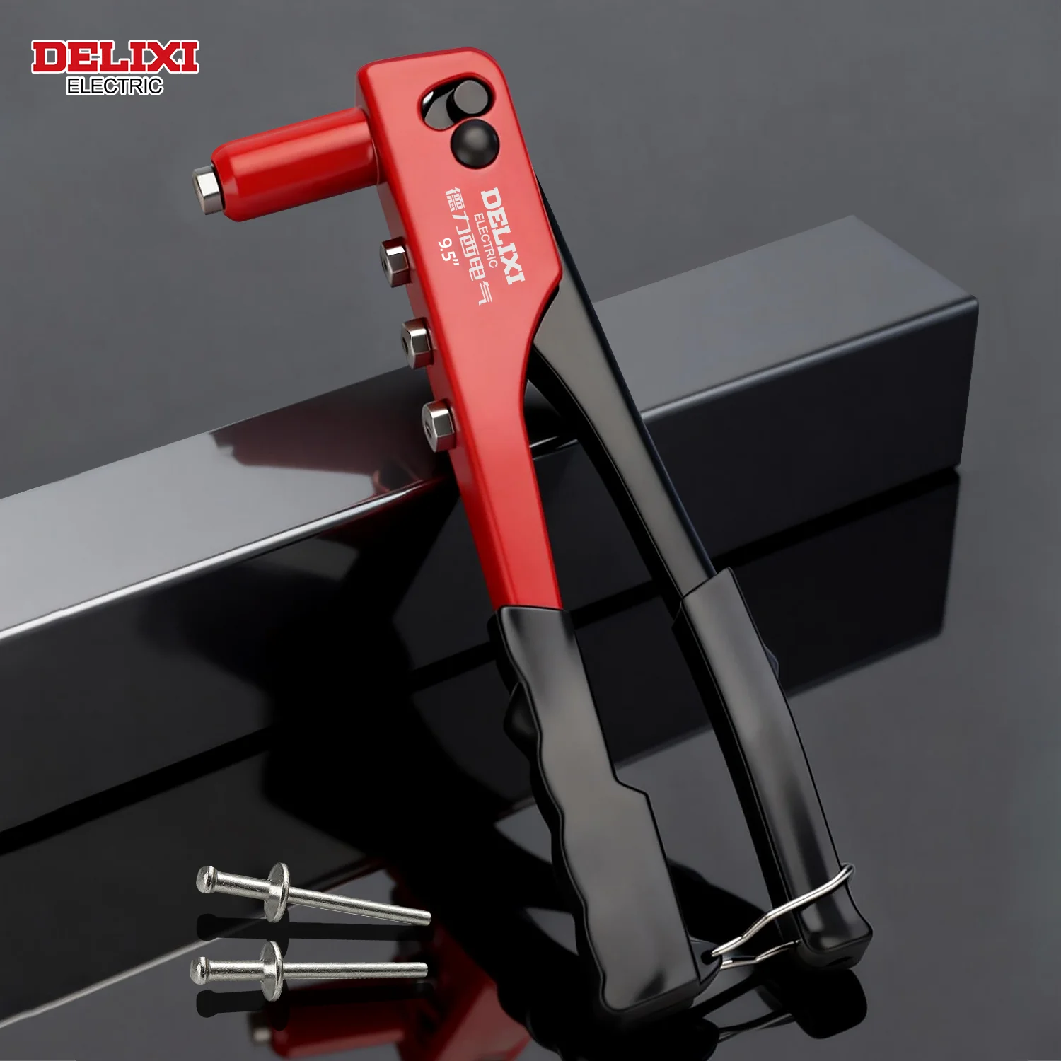 Heavy-Duty Hand Riveter,High-Lever Labor-Saving Design,Manual Tool for Fastening&Riveting Metal Sheets and Pipes,DELIXI ELECTRIC