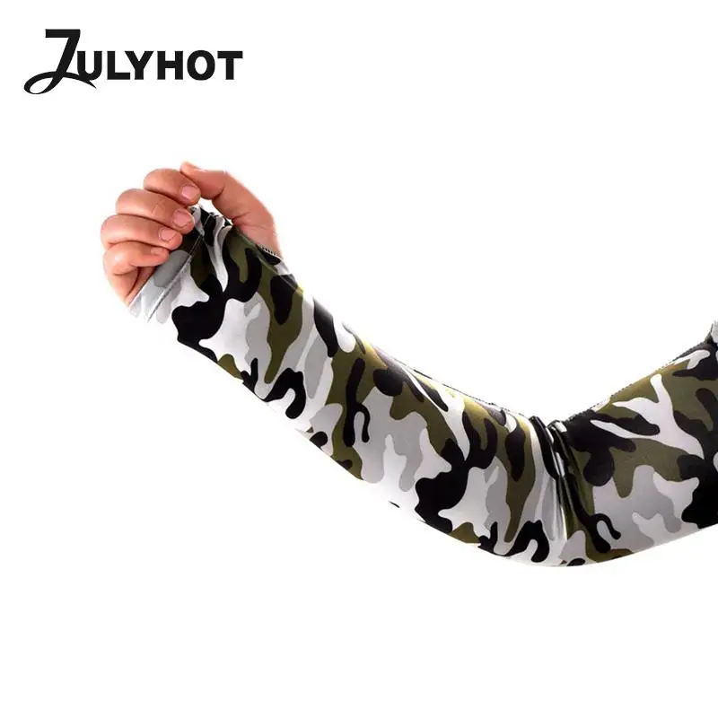1 Pair Camouflage Arm Sleeves arm sleeves fishing sleeves UV Protection Cycling Fishing Running Ice Silk Long Tattoo Sleeve Anti-Sunburn Cuff Cover