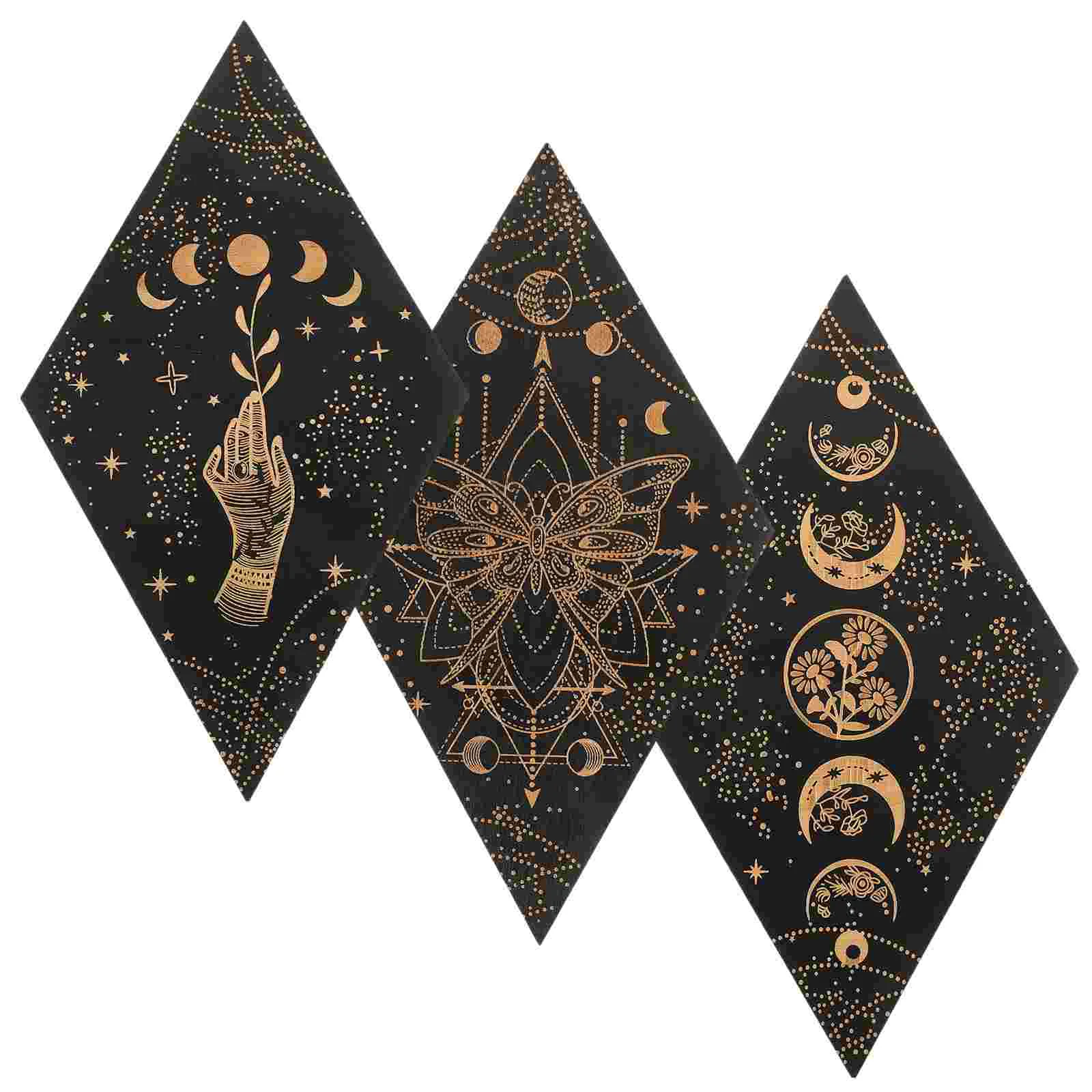 

3 Pcs Wooden Wall Sign Hanging Decorative Yoga Room The Home Decoration Indoor Decorations