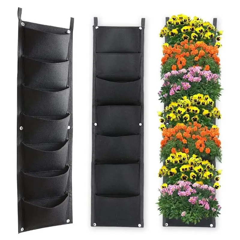 Hanging Vertical Garden Planter Bag for Indoor & Outdoor Herb Gardens