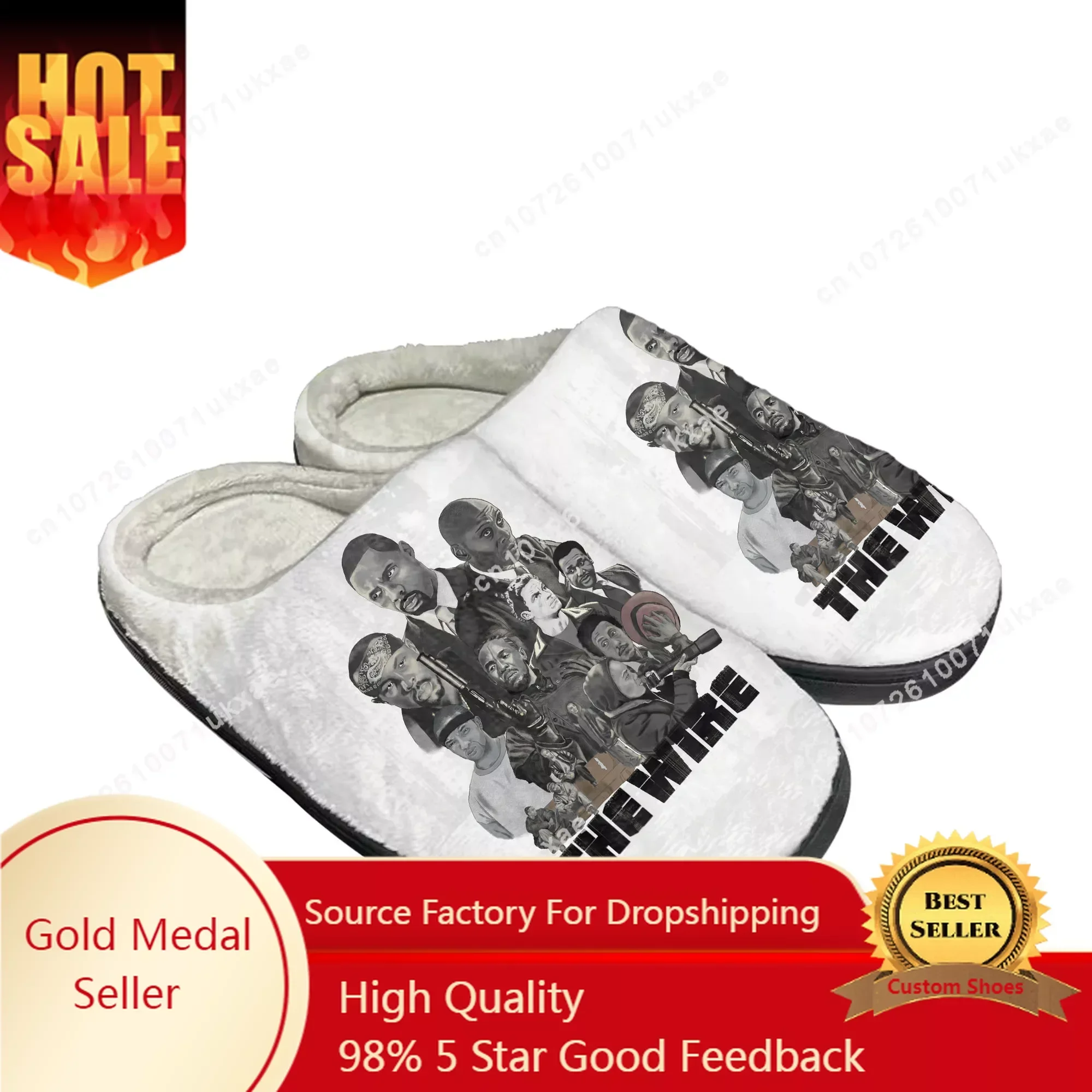 The Wire Home Cotton Slippers Mens Womens Omar Little Plush Bedroom Casual Keep Warm Shoes Thermal Indoor Slipper Custom Shoe