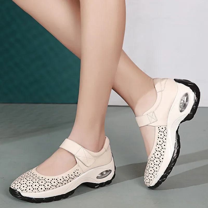 Hot Selling Autumn New Style Women's Outdoor Sneakers Comfortable Breathable Hollow Casual Shoes Sports Mesh  Womans White Shoes