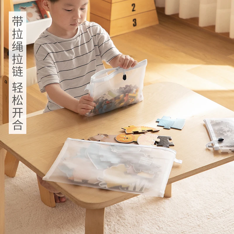 Transparent zippered toy storage bag 5