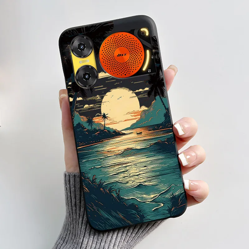 Cute Rabbit Black Silicone Phone Case, Soft TPU Cover