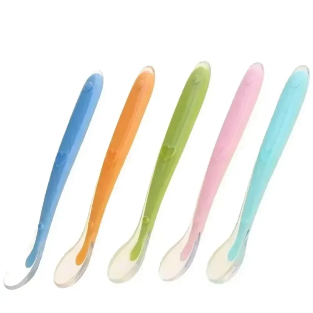 2/1pcs Silicone Spoon for Baby Infant Feeder Spoons for Children Kids Soft Safety Feeding Spoons BPA Free Baby Utensils Flatware 5