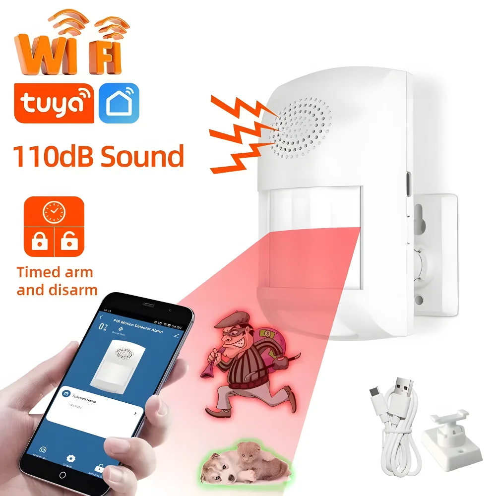 

Tuya WIFI PIR Motion Sensor Detector Movement Sensor Smart Life APP Telecontrol Wireless Home Automation System Work with Alexa