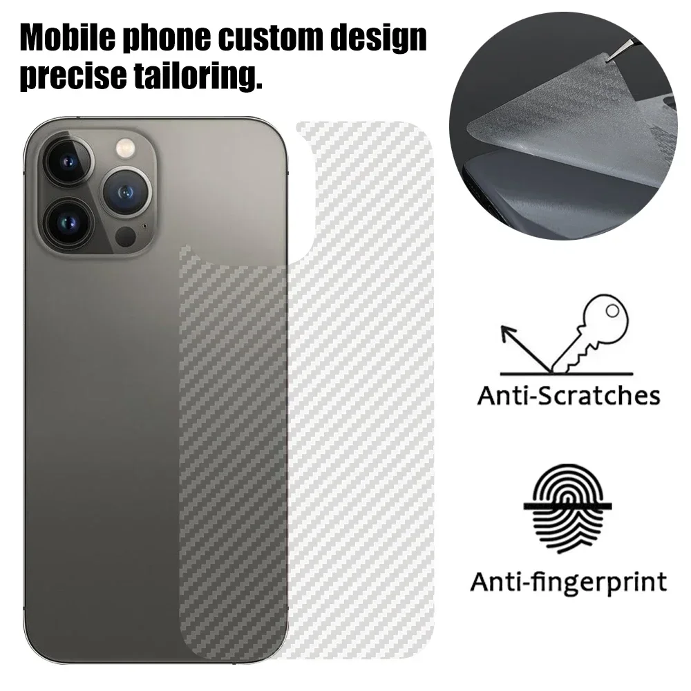 10Pcs/Set Carbon Fiber Full Back Soft Film For iPhone 16 16Plus Scratch Resistant Sticker Screen Protector For iPhone16 Pro Max