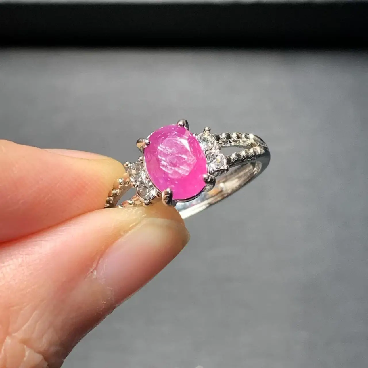 8*6 MM Natural Ruby Ring Adjustable Female Classic Ring Jewelry for Women Gift Wholesale High Quality Vintage Fine