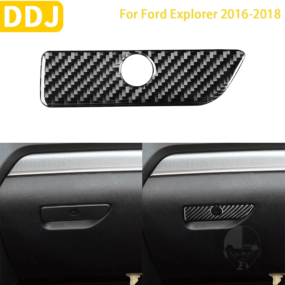 

Аксессуары для Ford Explorer 2016-2018, внутренняя отделка из углеродного волокна, коробочка для хранения, ручка, отделка, наклейка, украшение