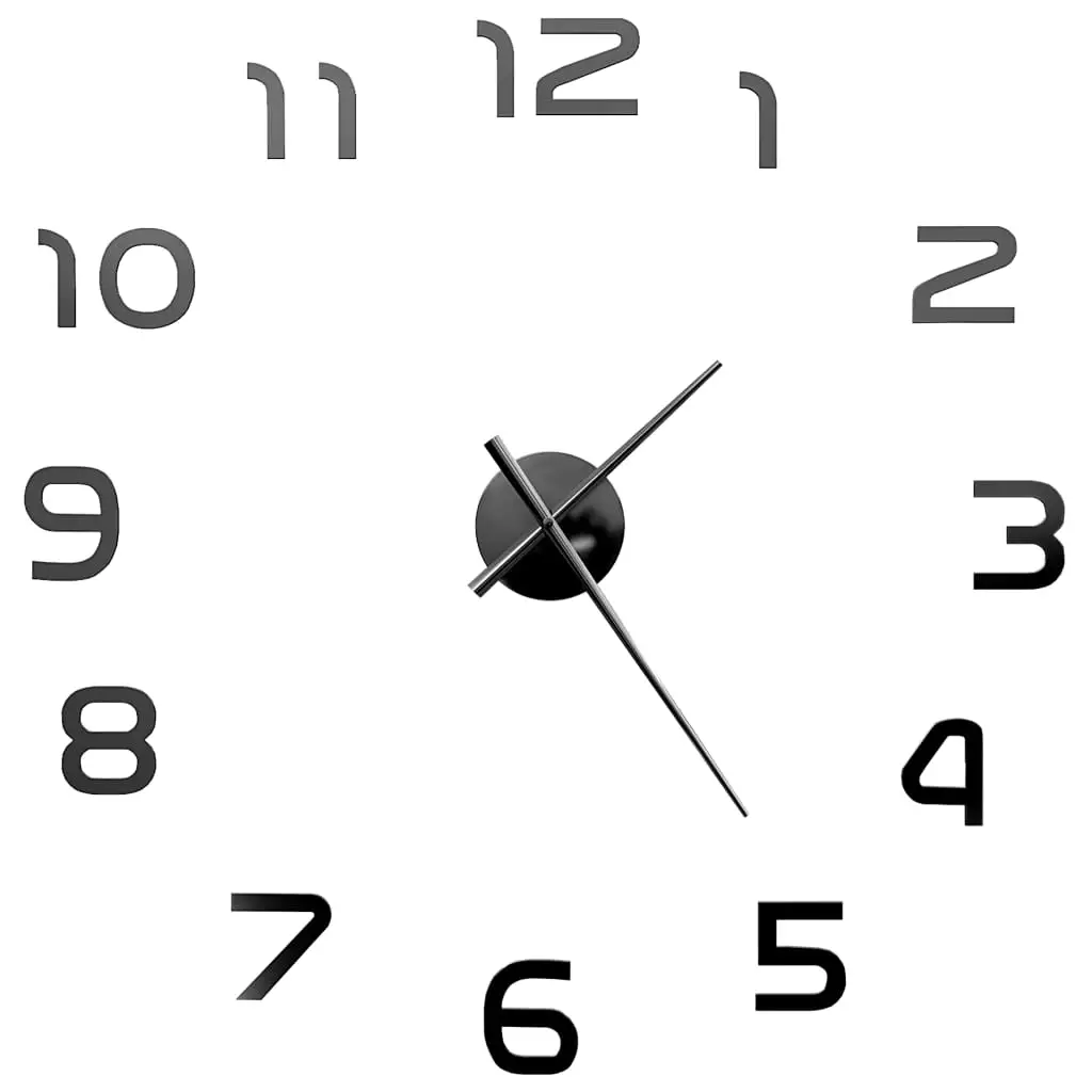 3D-Wanduhr Modernes Design 100 cm XXL Schwarz, Geeignet für Häuser, Büros und Empfangsbereiche. – Detail 5