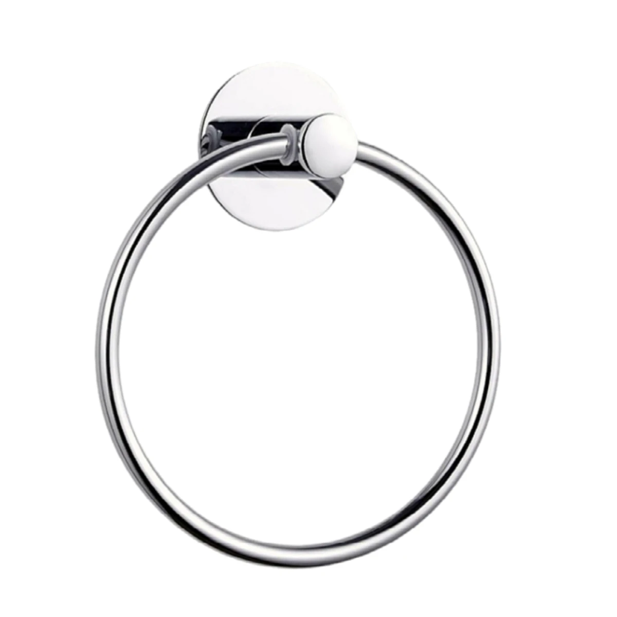 No Punching Stainless Steel Chrome-Plated Round Towel Ring Bathroom Pendant Towel Ring Rack Rack
