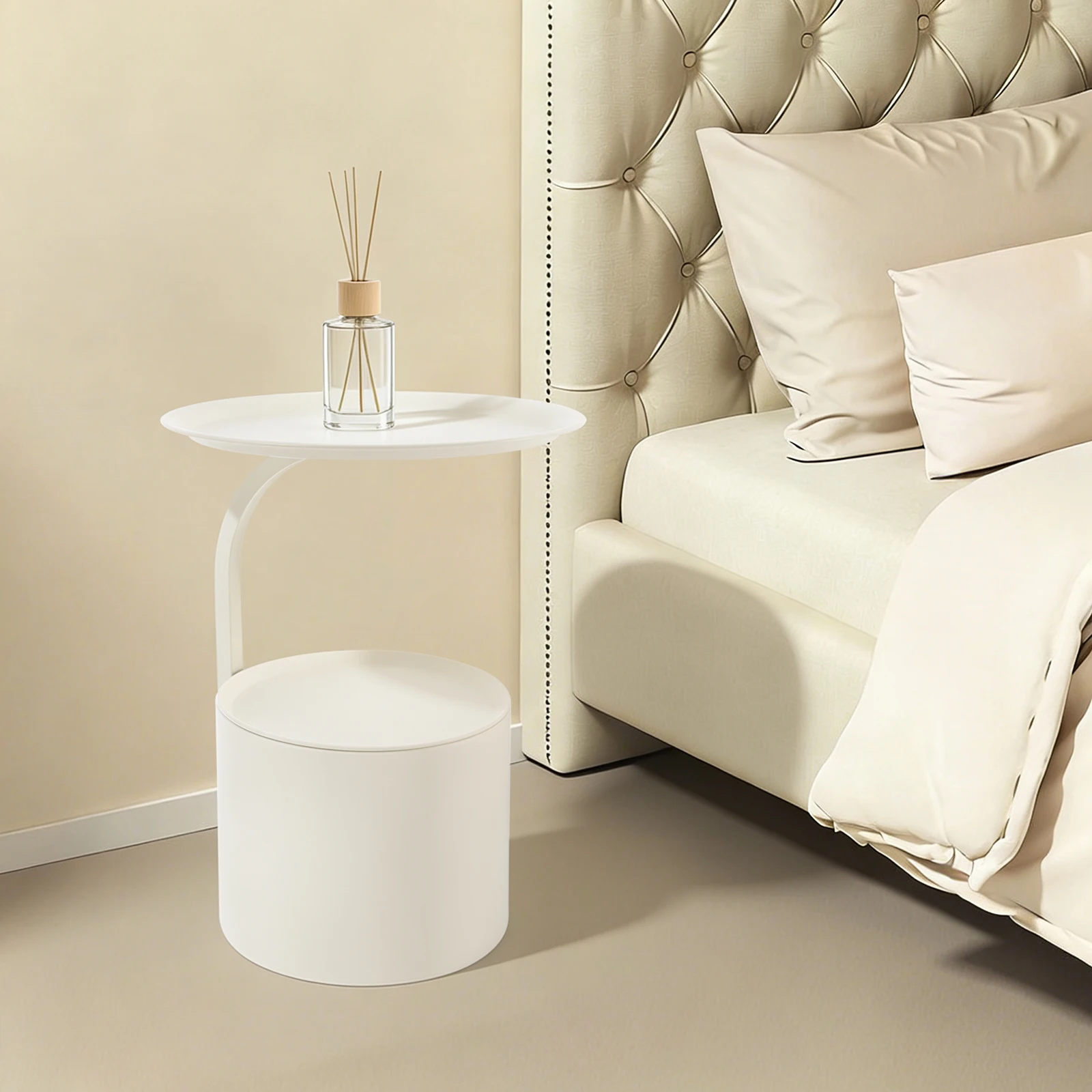 Moderner Runder Beistelltisch Durchdachtes Design Couchtisch Sofatisch – Detail 2