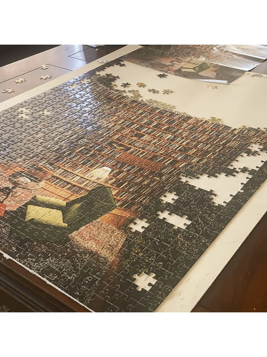 Jigsaw puzzles wooden jigsaw puzzles educational puzzles Jigsaw Puzzles 1000 Pieces Adults Bookshelf Canal Educational Fun Game Intellectual Decompressing Interesting Puzzle