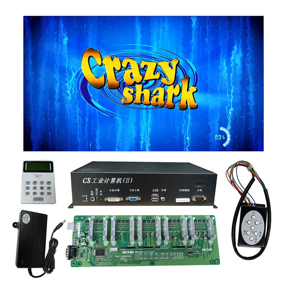 Free shipping USA Popular 4/6/8/10 Players Crazy Shark Fish Hunter Game Machine Host Accessories