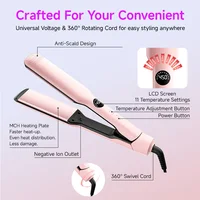 Lisseur à cheveux haute température, fer plat à plaques larges, ions plasma, revêtement à l'huile pour cheveux, pour femmes, stylistes et salons 6