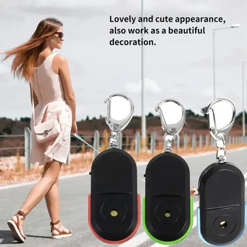 Portable car key finder anti-lost key finder smart find locator keychain whistle beep sound control LED torch - Image 6