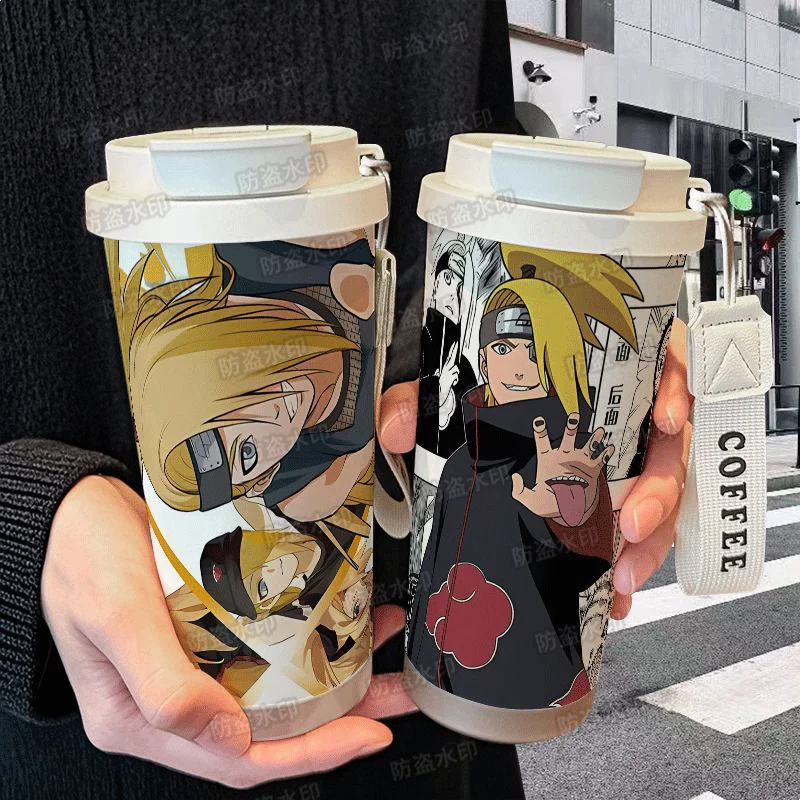 Anime-Inspired Stainless Steel Insulated Water Bottle - Large Capacity Travel Flask with Kawaii Design