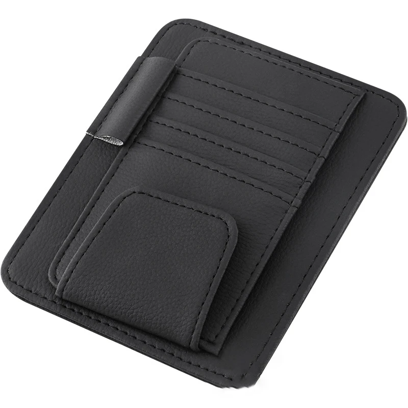 Londo Aletta Parasole Organizer per Auto in Pelle - Portaocchiali, Carte, Documenti - Design Sottile - Nero