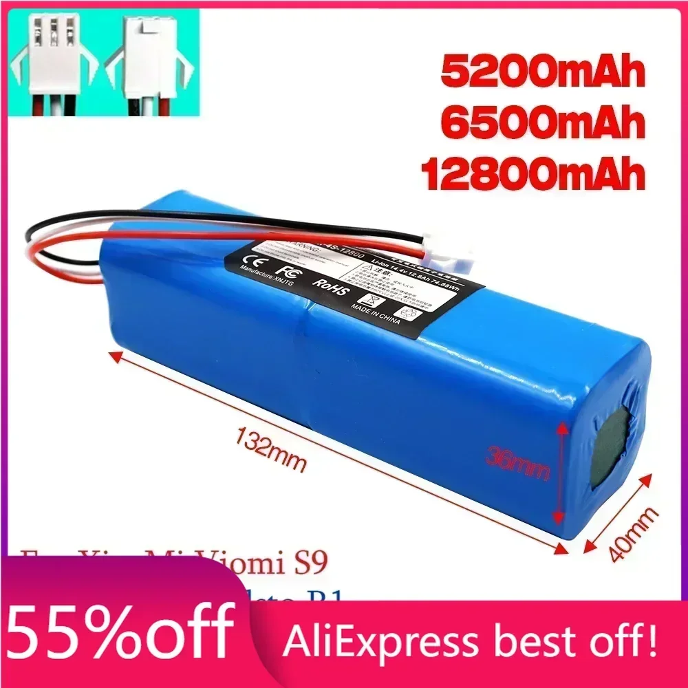 

Replacement For XiaoMi Lydsto R1 Roidmi Eve Plus Viomi S9 Robot Vacuum Cleaner Battery Pack Capacity 12800mAh Accessories Parts