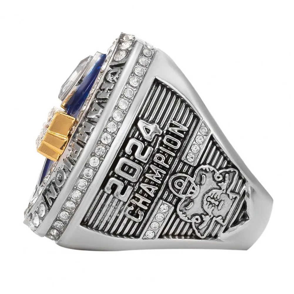 Fantasy Football Championship Ring League Champion Trophy Ring with Wooden Box Award for Winner
