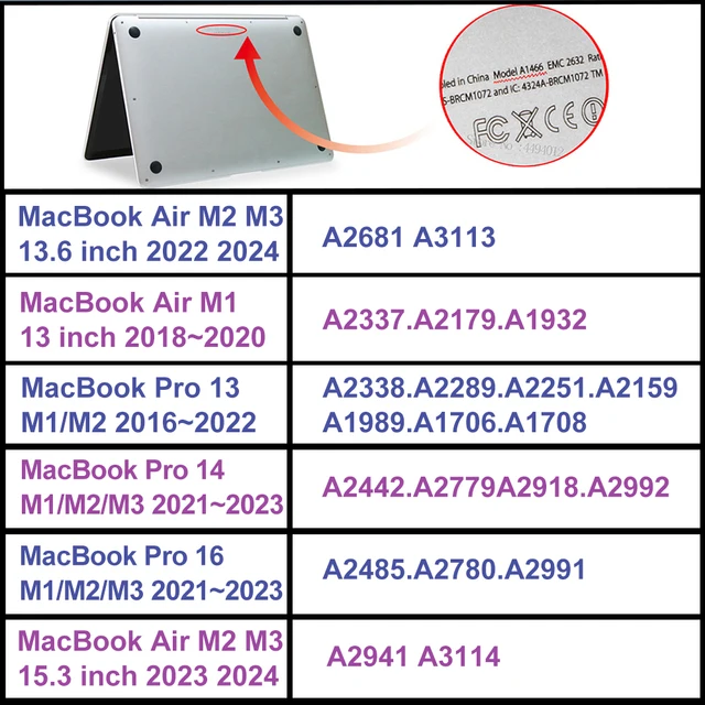 Универсальный Чехол Для Ноутбука MacBook Air 13/15 M1/M2 И MacBook Pro 14/16 M3, Защитный Чехол Из ПВХ 6