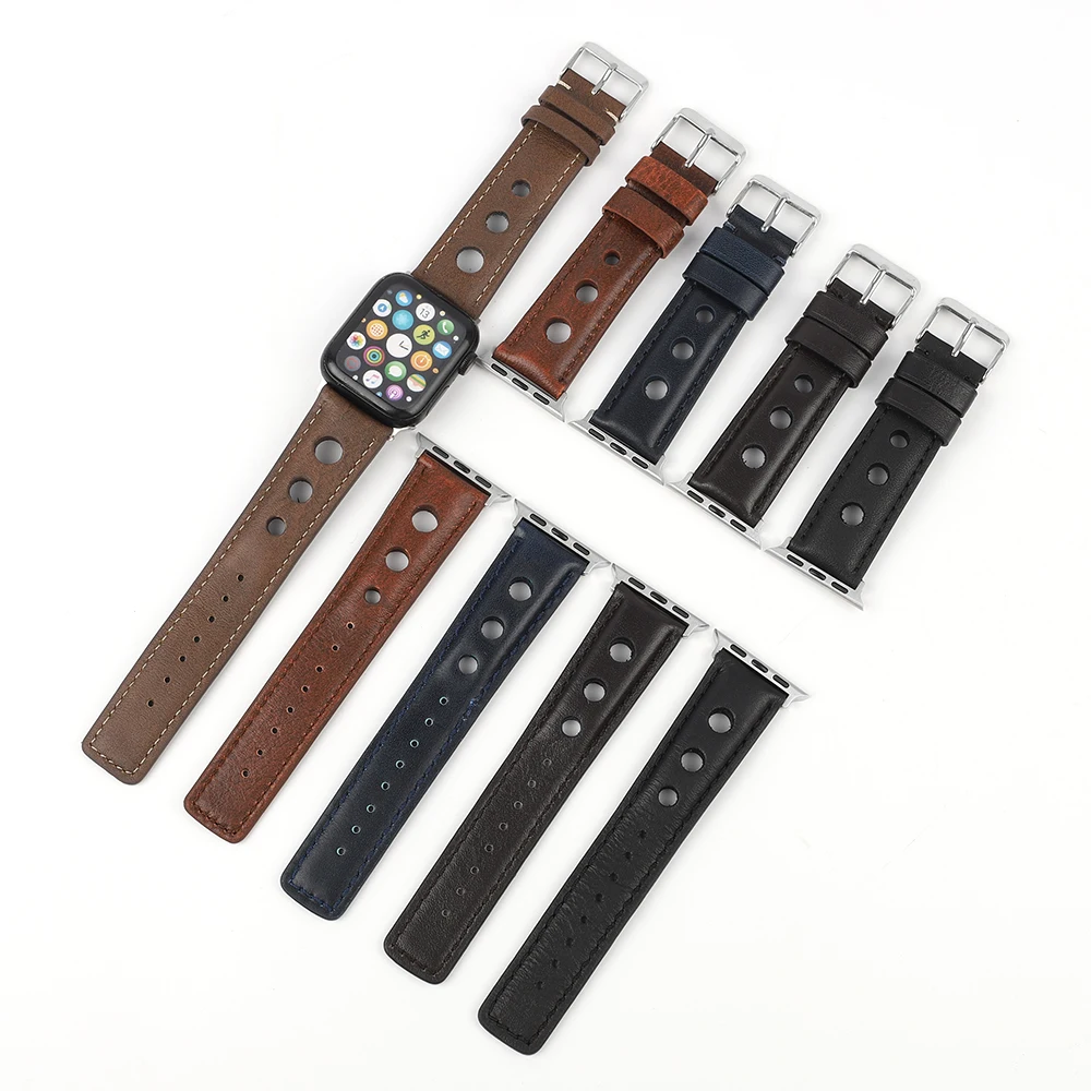 Vintage Bracelet Genuine Leather Watchband For Watch 38mm 40mm 42mm 44mm High quality Replace Wrist Strap watch 7 2 3