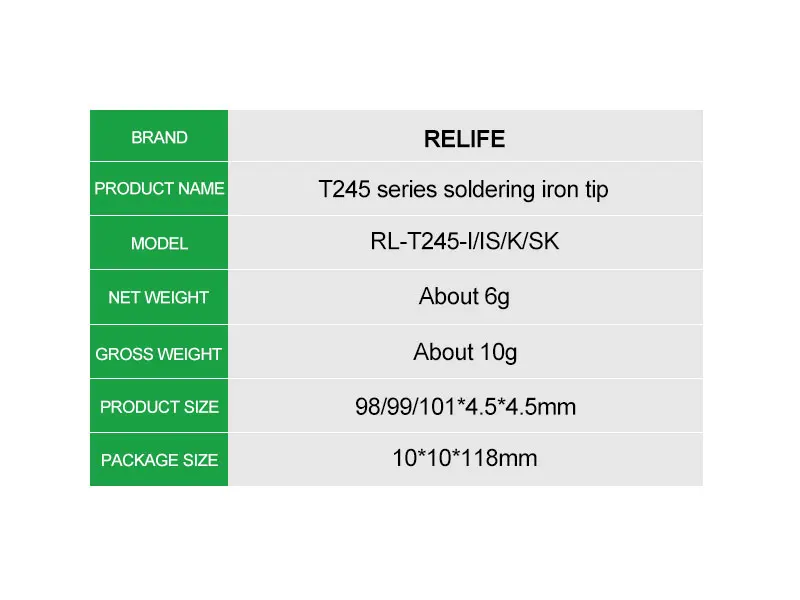 RELIFE JBC C245 Soldering Tips Cartridges tip for Original JBC T245-A Soldering handle JBC T245 Jabe UD-1200 soldering stations pipeliner hood