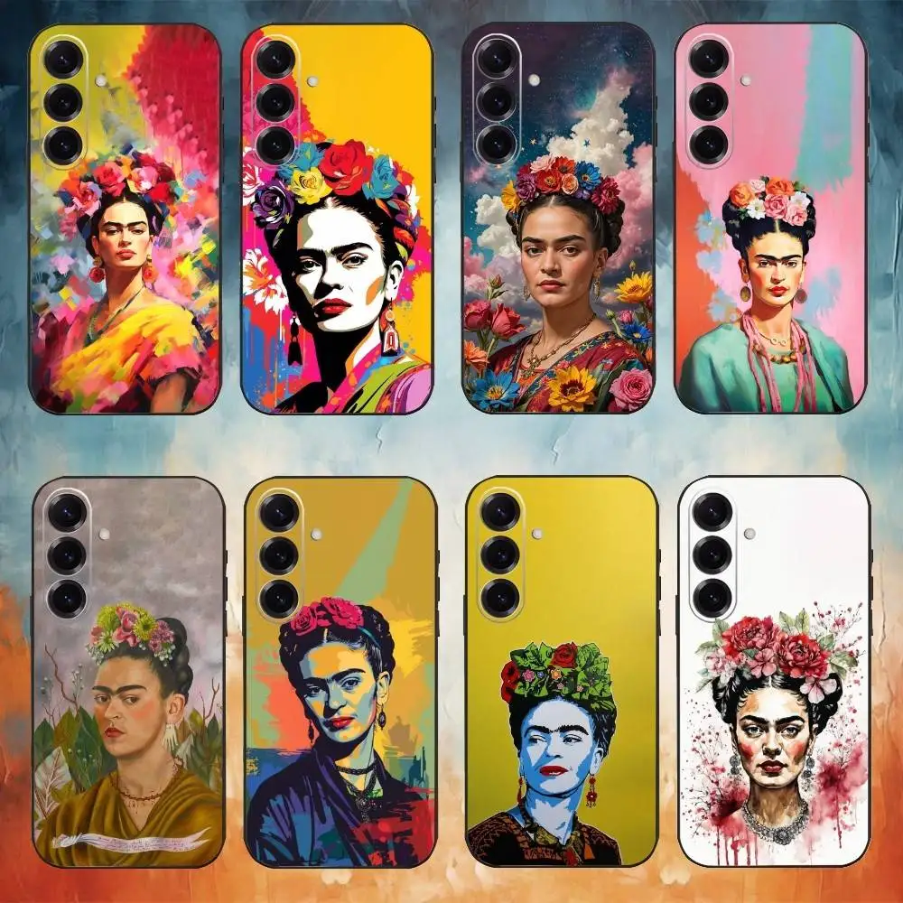 Frida Kahlo Art-Inspired Soft Black Phone Case