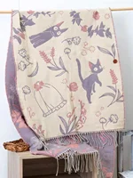 Niche Design Scarf Shawl Fashionable Versatile Cute Cartoon Thickened Double-sided Winter Warm Button Scarf Girls Dual-purpose - Image 2