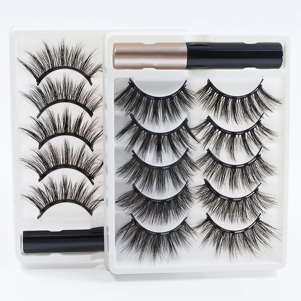 1/5 Pairs Magnetic Eyelashes Makeup False Lashes Bulk Items Natural Magnetic Lashes Eyeliner Set fake eyelashes