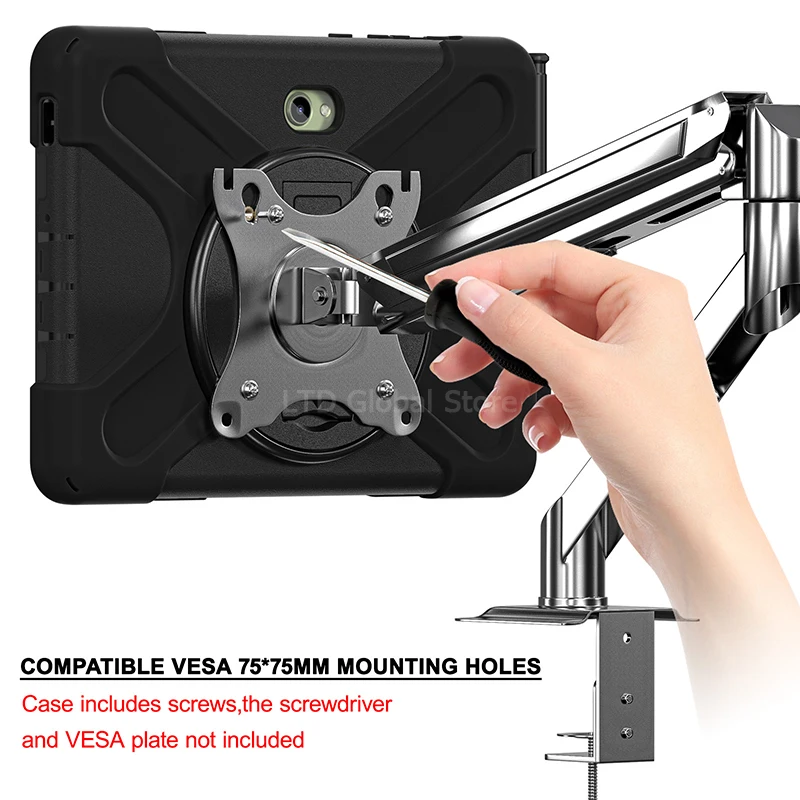 360° Rotation Tablet Case with 4-Screw Hole Cover