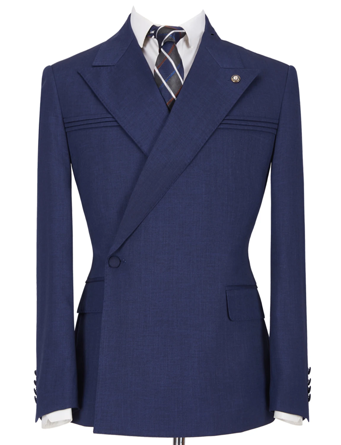Men's Linen One Button Blazer Peak Lapel for Formal Party Prom tuxedos men suits wedding jacket coat