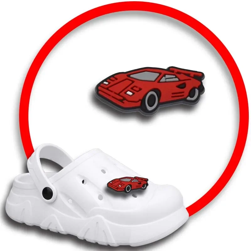 

Комплект булавок для Crocs, шармы, аксессуары для обуви, украшение гоночного автомобиля, джинсы, женские сабо, пряжка, Детские сувениры, мужские значки, подарок для мальчика и девочки