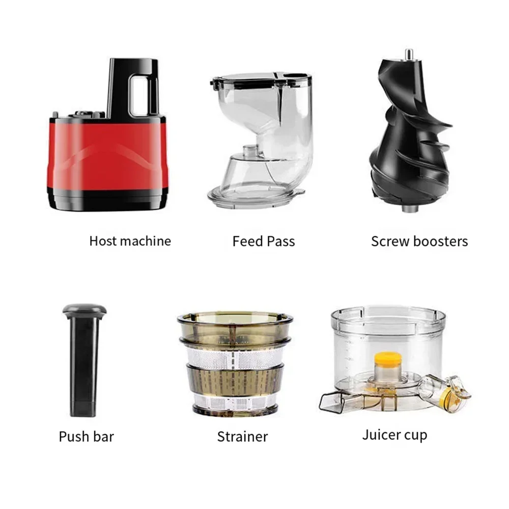 Masticating Juicer Machines, 7 inch Slow Cold Press Juicer with Large Feed Chute, Cold Press Juicers for Vegetables and Fruits 5