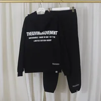THEGIVINGMOVEMENT Loose Hoodies 2 Piece Set Casual Fashion Long Sleeve Sweatshirt Pants Suits for Men and Women 1