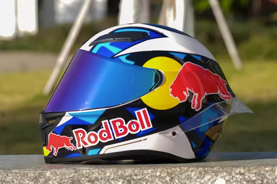 faldskærm Udløbet svælg Men's Motorcycle Helmet Moto Helmet Supplies Accessories Full Face for  Motocross Cafe Racer Scooter Helm Women Bicycle Red Bull - AliExpress