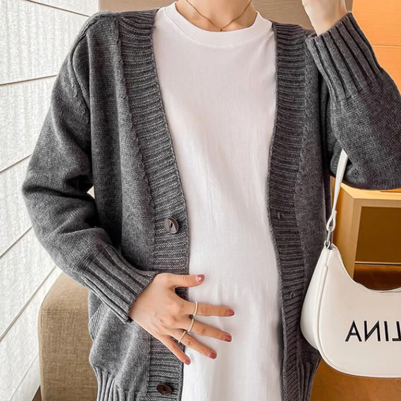 Slim Large Pregnant Women's Cardigan Coat+T-shirt Top Solid Color Classic Simple Maternity Suits Elegance Fashion Two Piece Sets