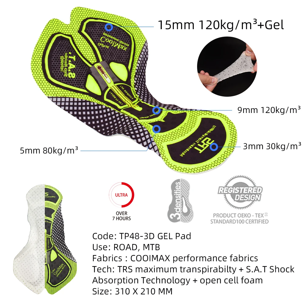 DAREVIE Men Women Cycling Bib Shorts 3D GEL Pad 6H Ride Pro Team Slim Ciclismo Breathable MTB Road