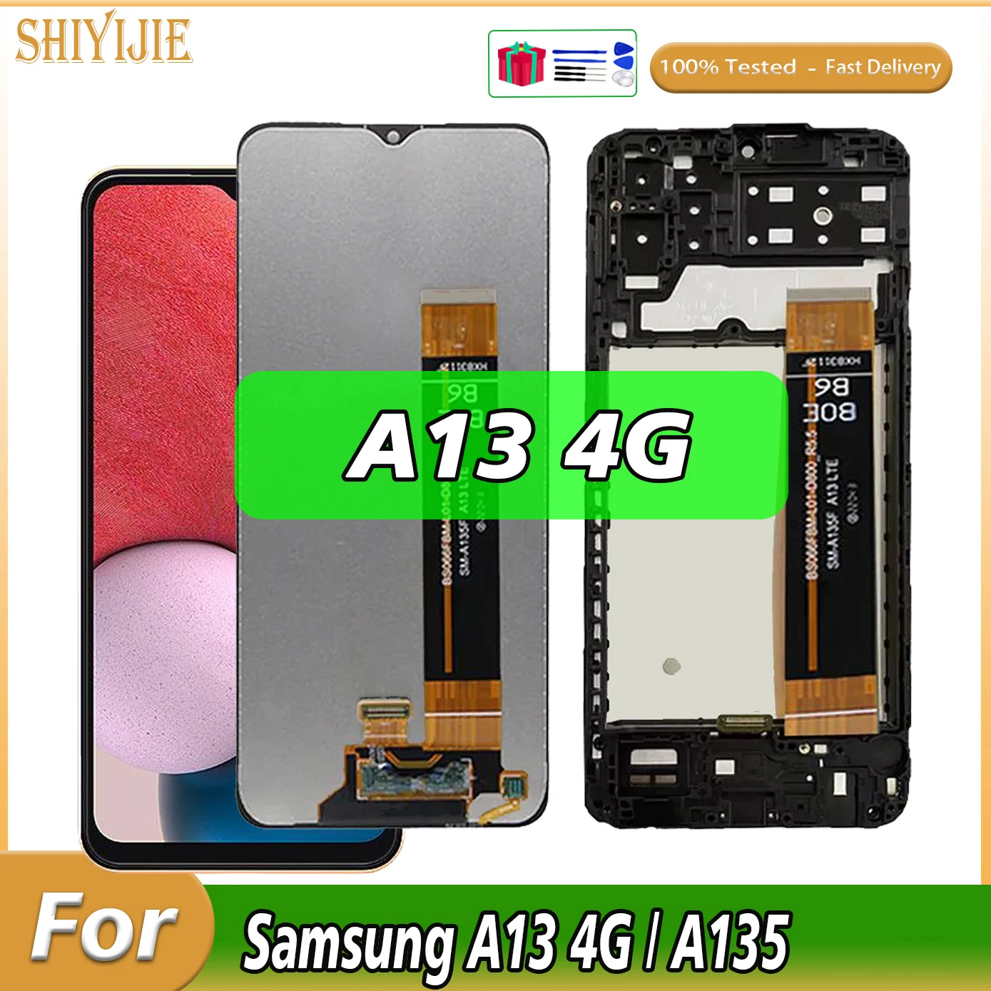 

ЖК-дисплей 6,5 дюйма для Samsung Galaxy A13 4G, цифровой преобразователь сенсорного экрана для Samsung A13, LTE, A135F, A135B, A135U, SM-A135U1, ЖК-дисплей