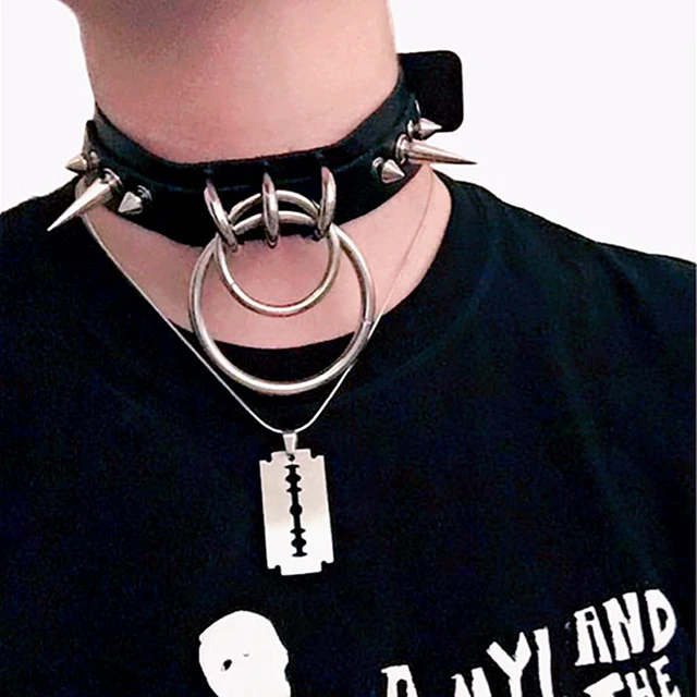 New Design Sexy Choker Collar Long Chain Big Round Leather Choker Bondage  Goth Jewellery Women Gothic Necklace Punk Jewelry - Necklace - AliExpress