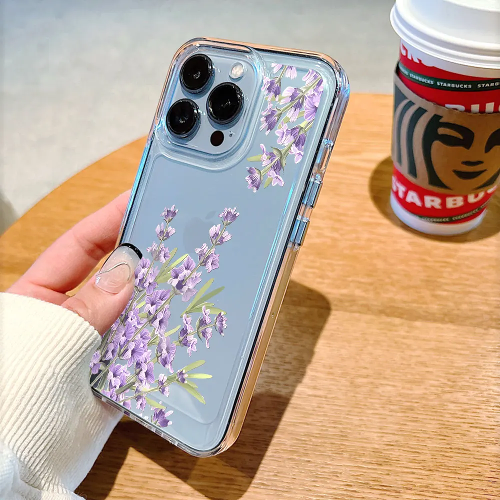 Elegant Purple Lavender Floral Phone Case - TPU Protective Cover