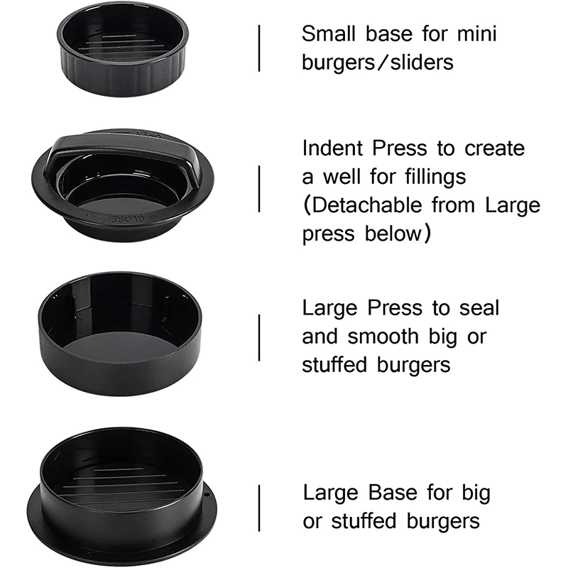 3 in 1 Non-Stick Hamburger Press Patty Maker For Stuffed Burgers