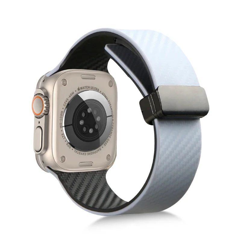 Carbon Fiber Pattern Magnetic Watch Strap Bracelet