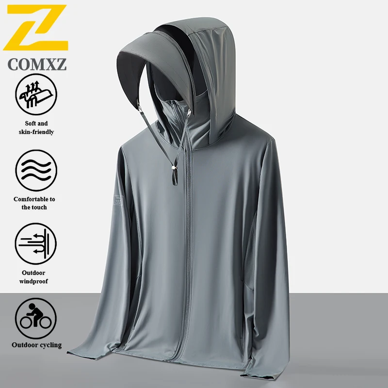 EIAO Summer Ice Silk UV Protection Jacket UPF50+ Lightweight Outdoor Sun Hoodie Breathable Skin Coat for Men Women sportswear