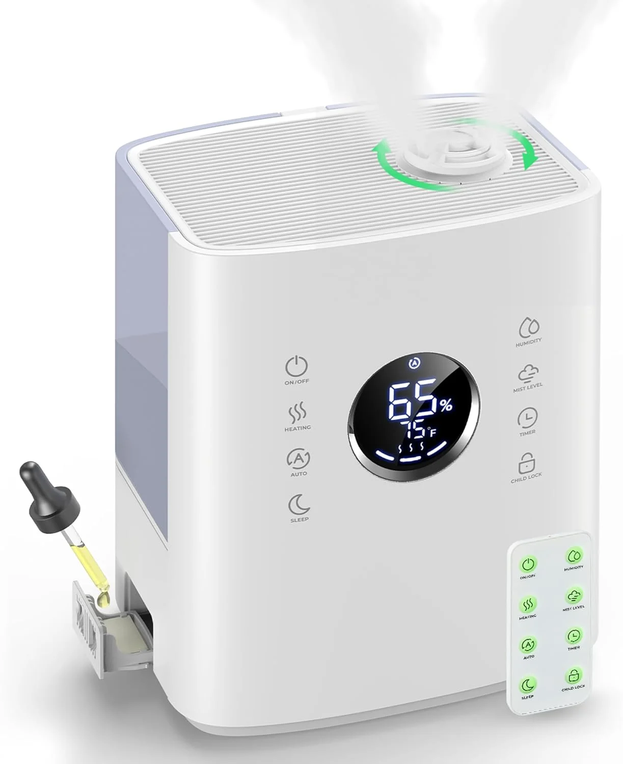 

for Bedroom Large Room Home, 6.5L Smart Warm and Cool Mist Ultrasonic Vaporizer for Baby Kids Plants, App & Voice Control, w Dif