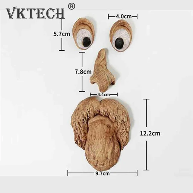 Gyanta Kéreg Szelleme Arc Dekorációs Ünnepi Kellékek Diy Fa Csomagtartó Tulajdonságai Kézzel Rajzoltak Realisztikusan A Halloween Húsvéti Díszekhez - Image 6