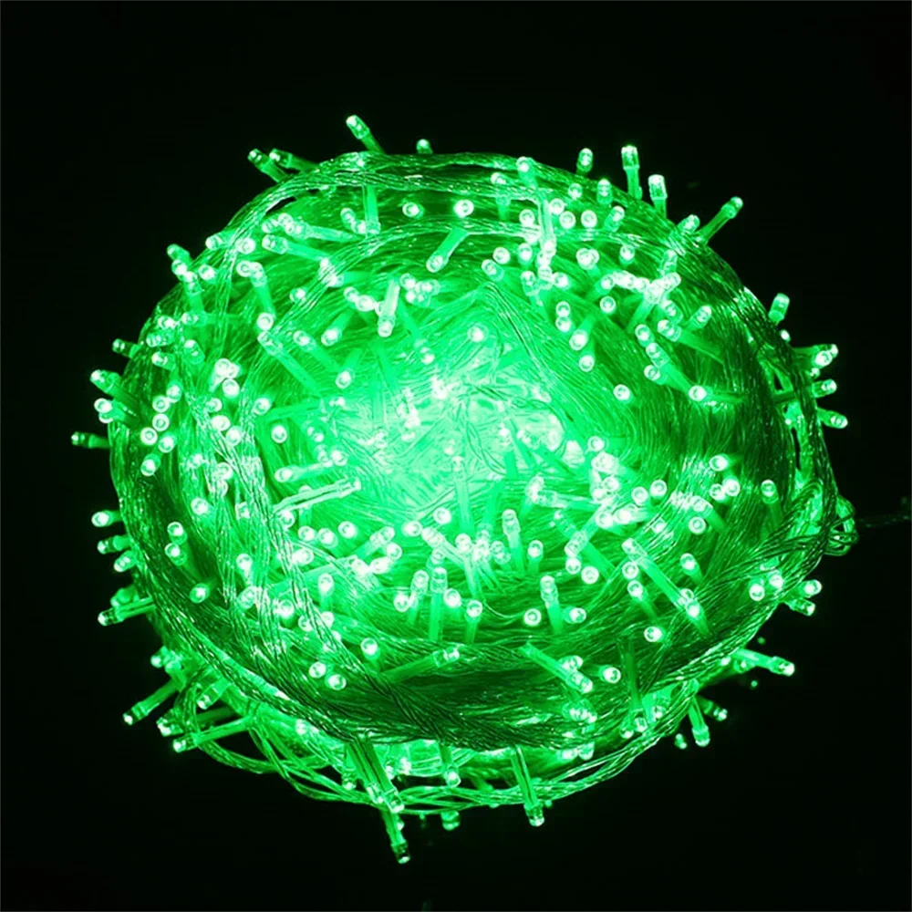 thumbnail image 1 of Guirnalda de luces navideñas para exteriores, 100 m, 200 m, 500 m, 600 m, con cable transparente, para enchufar en el árbol, 1 of 5