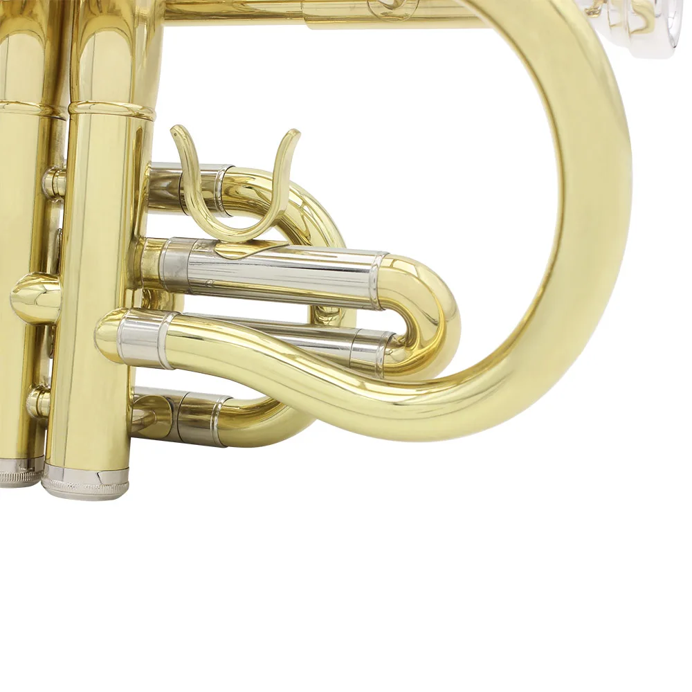 SLADE Professional Cornet Silver and Gold Plated Horn B-flat Professional Brass Instrument Cornet with Box Accessories