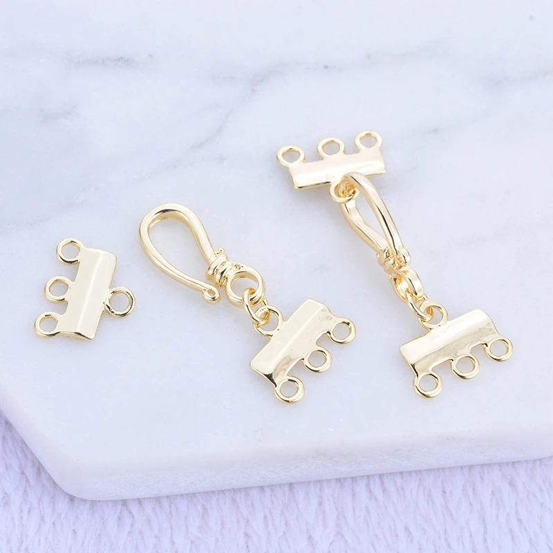 4pcs 32mm 14k Gold Color Brass Bracelets Connect Clasps High Quality