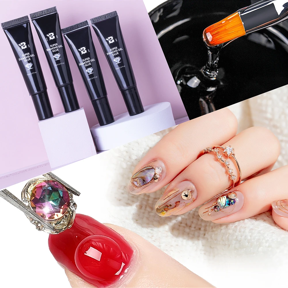 BOZLIN 5 in1 Super Diamond Glue Gel For DIY Nail Art Jewelry Decoration  Strong Adhesive Rhinestones Soak Off UV Semi Permanent - AliExpress